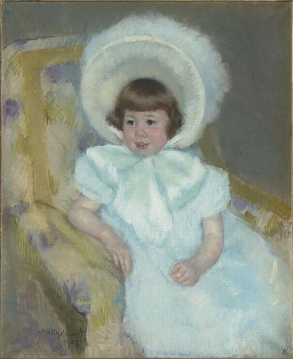 Portrait of Louise Aurora child Villeboeuf - Mary Cassatt Painting on Canvas